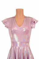 Lilac Holographic Circle Cut Gown - Coquetry Clothing