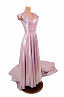 Lilac Holographic Circle Cut Gown - Coquetry Clothing