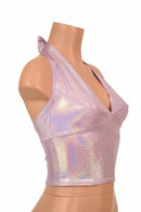 Lilac Holographic Darted Tie Back "Midi" Halter - Coquetry Clothing