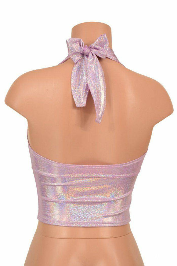 Lilac Holographic Darted Tie Back "Midi" Halter - Coquetry Clothing