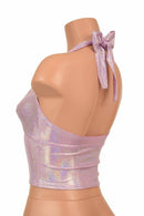 Lilac Holographic Darted Tie Back "Midi" Halter - Coquetry Clothing