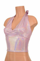 Lilac Holographic Darted Tie Back "Midi" Halter - Coquetry Clothing