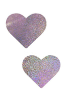 Lilac Holographic Heart Pasties - Coquetry Clothing