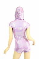 Lilac Holographic Hoodie Romper - Coquetry Clothing