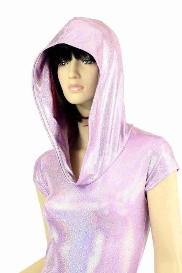 Lilac Holographic Hoodie Romper - Coquetry Clothing