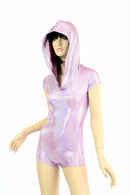 Lilac Holographic Hoodie Romper - Coquetry Clothing
