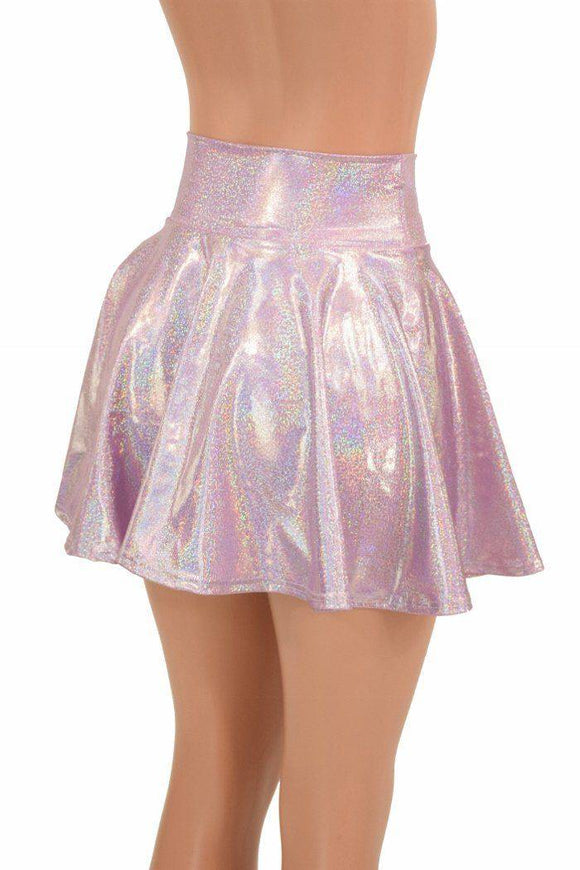 Lilac Holographic Mini Rave Skirt - Coquetry Clothing