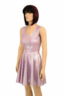 Lilac Holographic Skater Dress - Coquetry Clothing