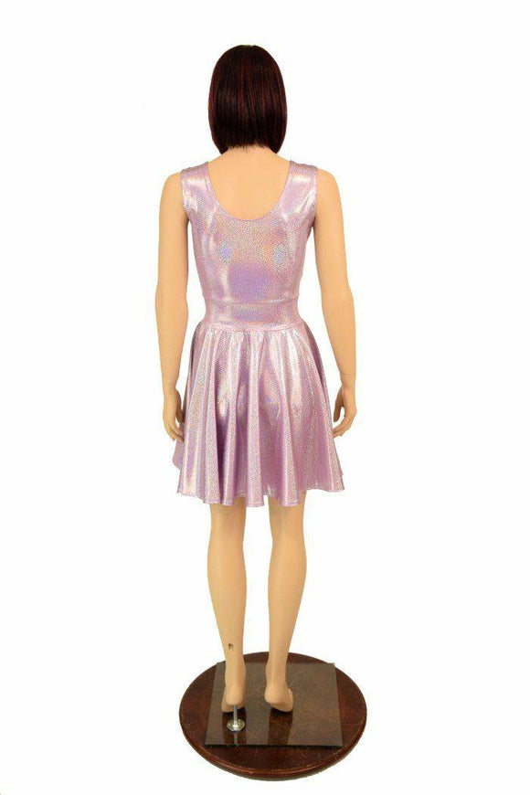 Lilac Holographic Skater Dress - Coquetry Clothing