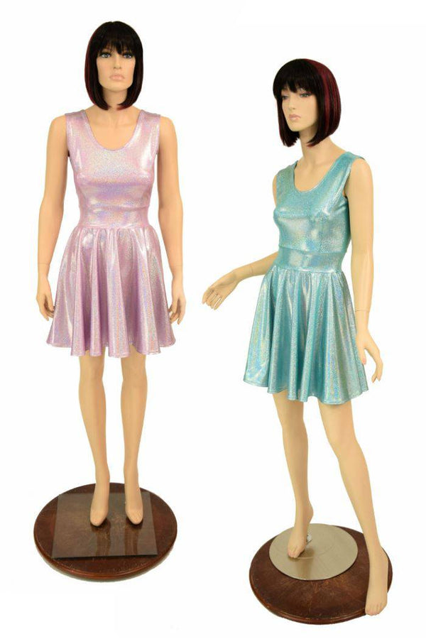 Lilac Holographic Skater Dress - 9