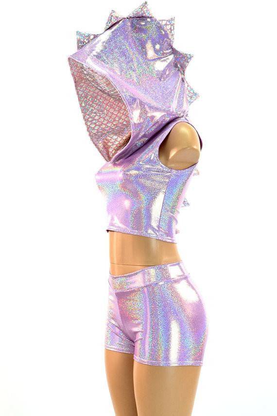 Lilac Holographic Sparkly Jewel Fabric - Coquetry Clothing