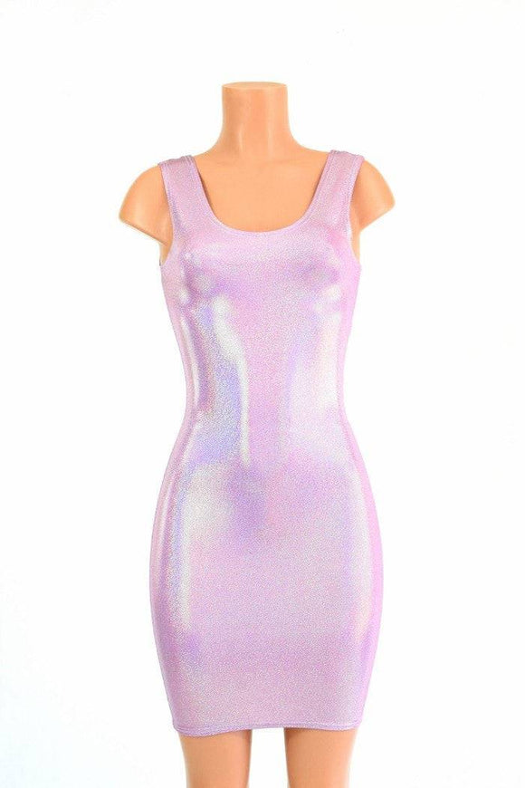 Lilac Holographic Tank Dress - Coquetry Clothing
