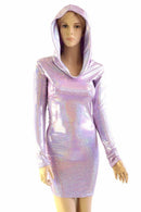 Lilac Long Sleeve Hoodie Dress - Coquetry Clothing