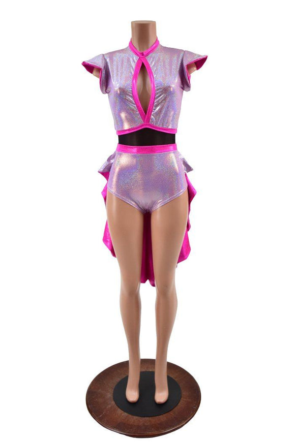 Lilac & Pink Tuxedo Back Romper - Coquetry Clothing