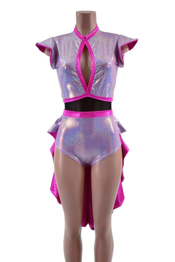 Lilac & Pink Tuxedo Back Romper - Coquetry Clothing