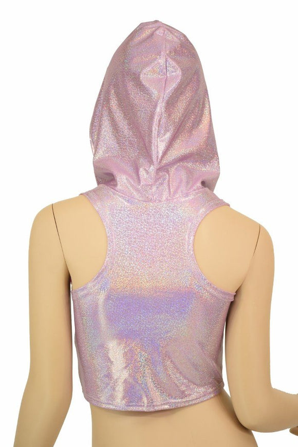 Lilac Racerback Crop Hoodie - Coquetry Clothing