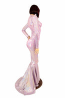 Lilac Sharp Shoulder Gown - Coquetry Clothing