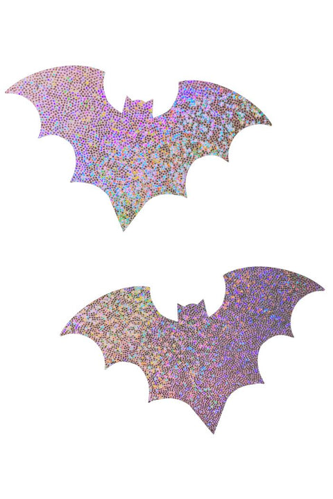 Lilac Holographic Bat Pasties - Coquetry Clothing