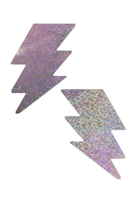 Lilac Holographic Bolt Pasties - Coquetry Clothing