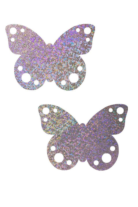 Lilac Holo Butterfly Pasties - Coquetry Clothing