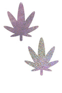 Lilac Holographic Leaf Pasties - 1