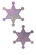 Lilac Holographic Sheriff Star Pasties - 1