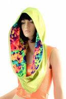 Lime & Acid Splash Reversible Infinity Festival Hood - Coquetry Clothing