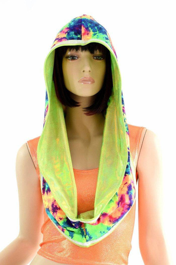Lime & Acid Splash Reversible Infinity Festival Hood - Coquetry Clothing
