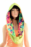 Lime & Acid Splash Reversible Infinity Festival Hood - Coquetry Clothing