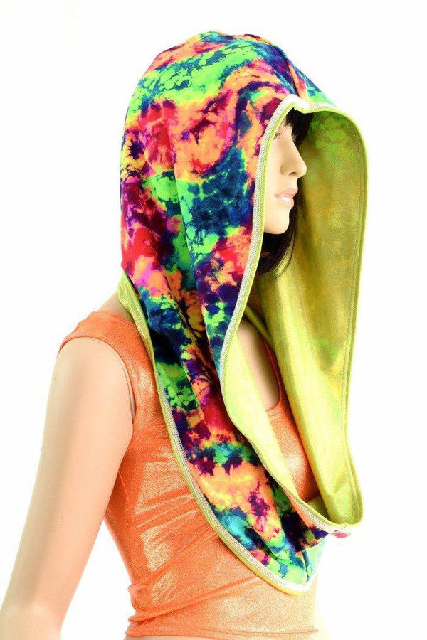 Lime & Acid Splash Reversible Infinity Festival Hood - 3