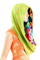 Lime & Acid Splash Reversible Infinity Festival Hood - Coquetry Clothing