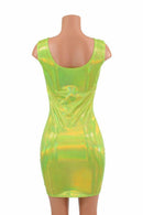 Lime Green Holographic Tank Dress - Coquetry Clothing