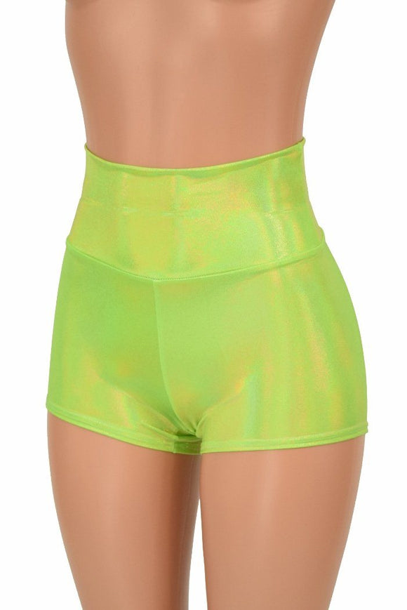 Lime High Waist Shorts - Coquetry Clothing