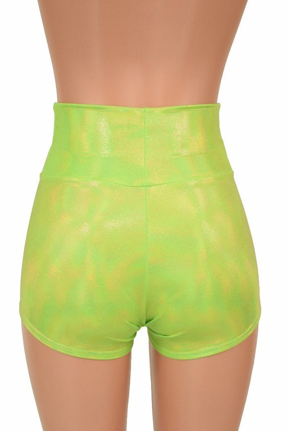 Lime High Waist Shorts - Coquetry Clothing