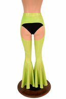 Lime Holo Bell Bottom Flare Chaps - Coquetry Clothing