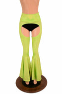 Lime Holo Bell Bottom Flare Chaps - 2