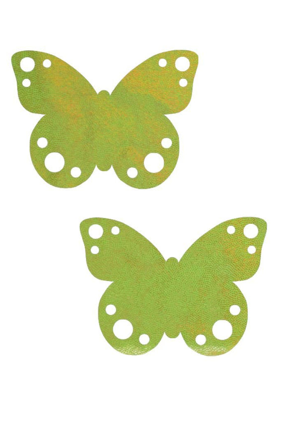 Lime Holo Butterfly Pasties - Coquetry Clothing