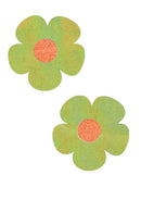 Lime Holo Daisy Pasties - Coquetry Clothing