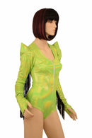 Lime Holo Fringe Romper - Coquetry Clothing