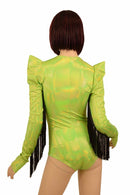 Lime Holo Fringe Romper - Coquetry Clothing