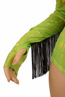 Lime Holo Fringe Romper - Coquetry Clothing