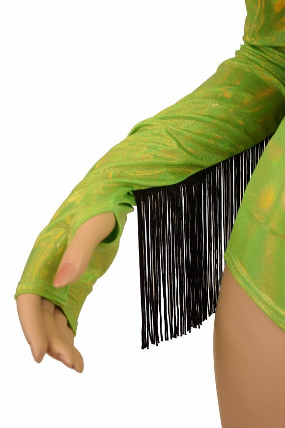 Lime Holo Fringe Romper - Coquetry Clothing