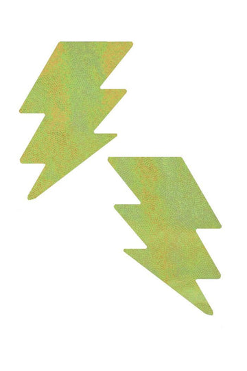 Lime Holographic Bolt Pasties - Coquetry Clothing