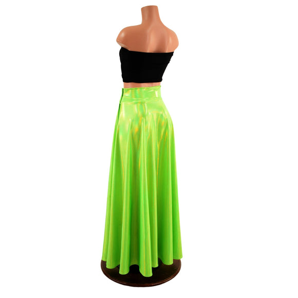 Lime Holographic Breakaway Maxi Skirt - Coquetry Clothing