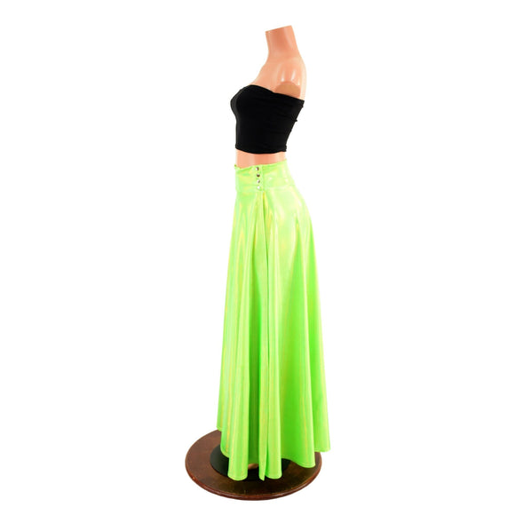 Lime Holographic Breakaway Maxi Skirt - Coquetry Clothing
