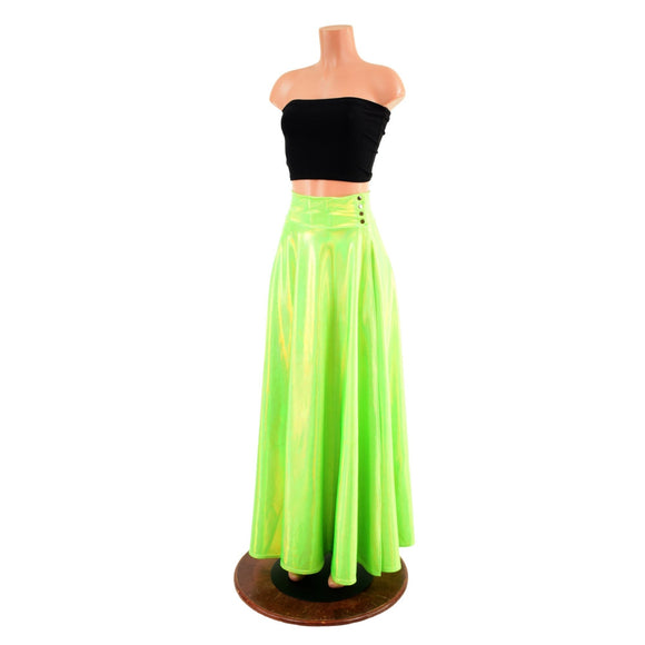 Lime Holographic Breakaway Maxi Skirt - Coquetry Clothing