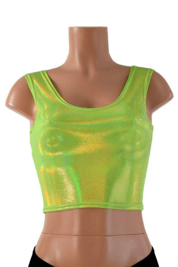 Lime Holographic Crop Top - Coquetry Clothing