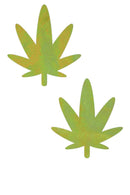 Lime Holographic Leaf Pasties - Coquetry Clothing