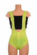 Lime Holographic Suspender Romper - Coquetry Clothing