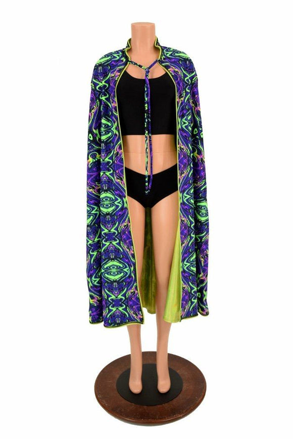 Lime & Neon Melt Reversible Hoodless Cape - Coquetry Clothing
